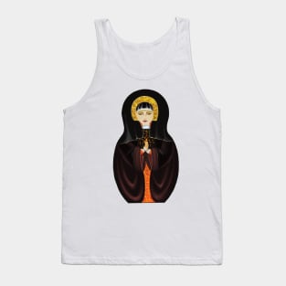 Matryoshka nesting doll merch Russian folk art styled nun Tank Top